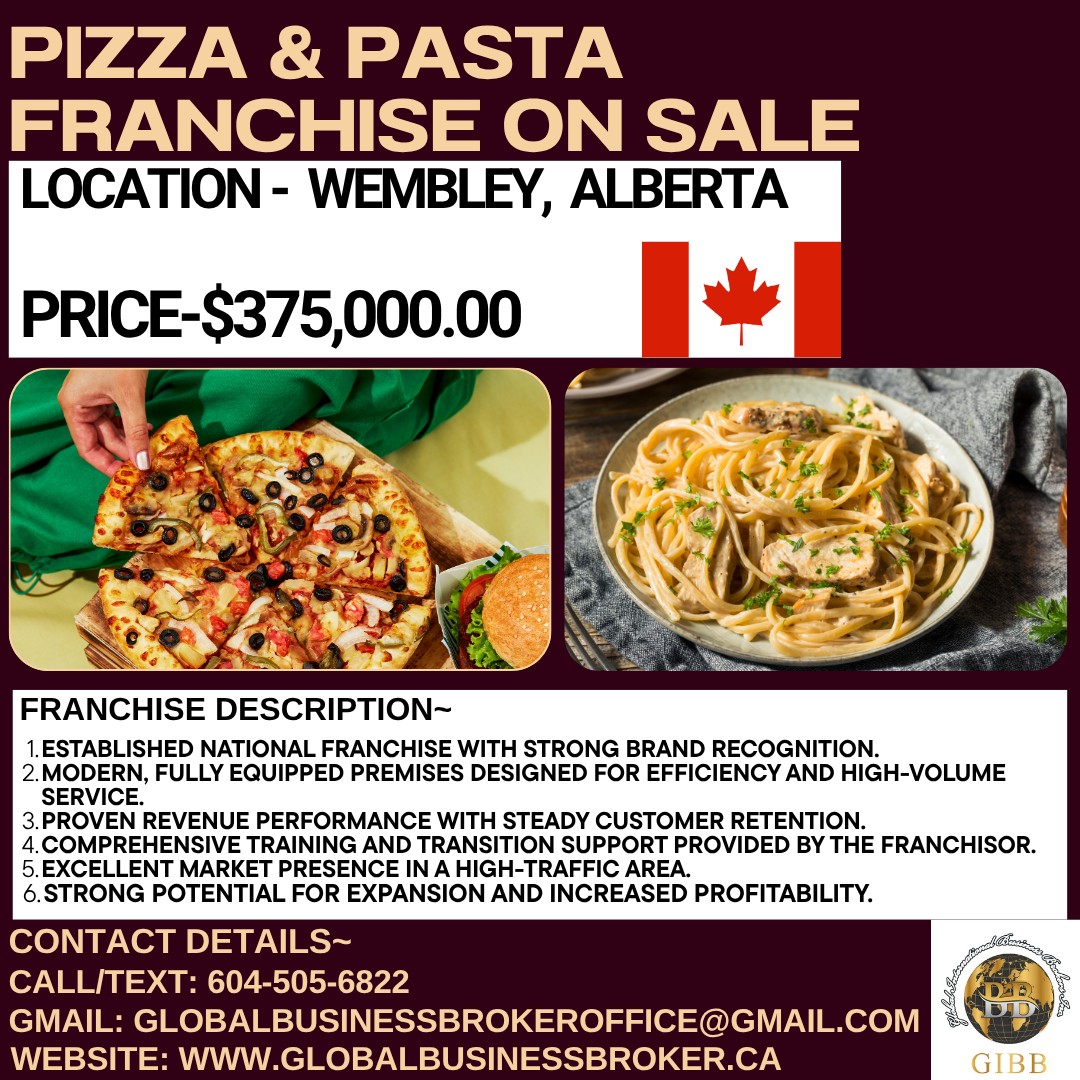 Exceptional Pizza & Pasta Franchise Opportunity for Sale